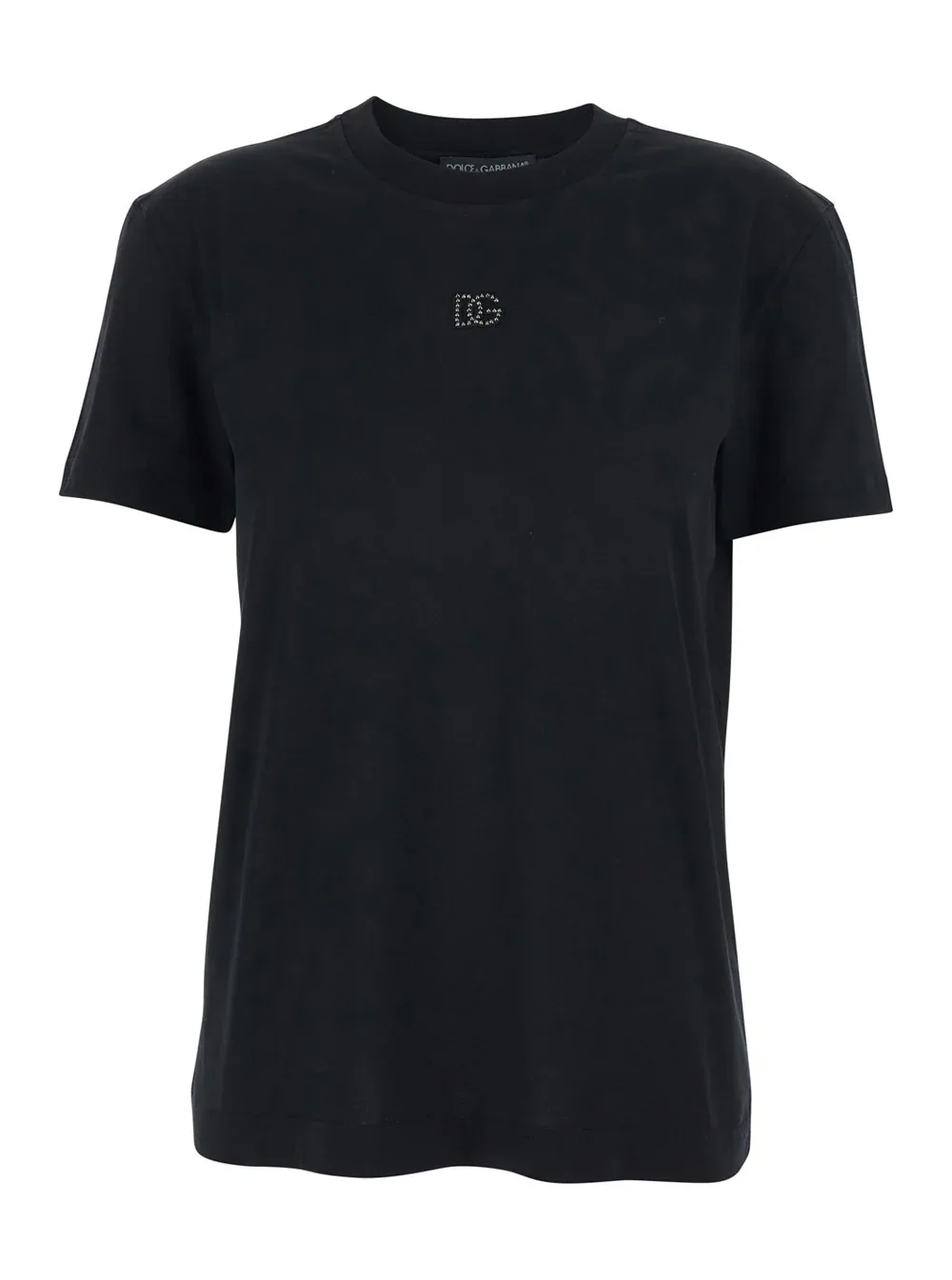 Logo-Embroidered Cotton with Beads T-Shirt by Dolce & Gabbana