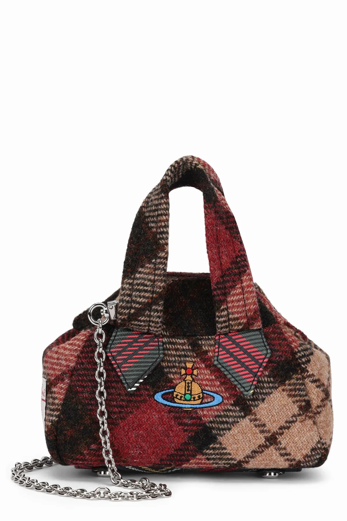 Tartan Wool Tweed Top Handle Bag by Vivienne Westwood