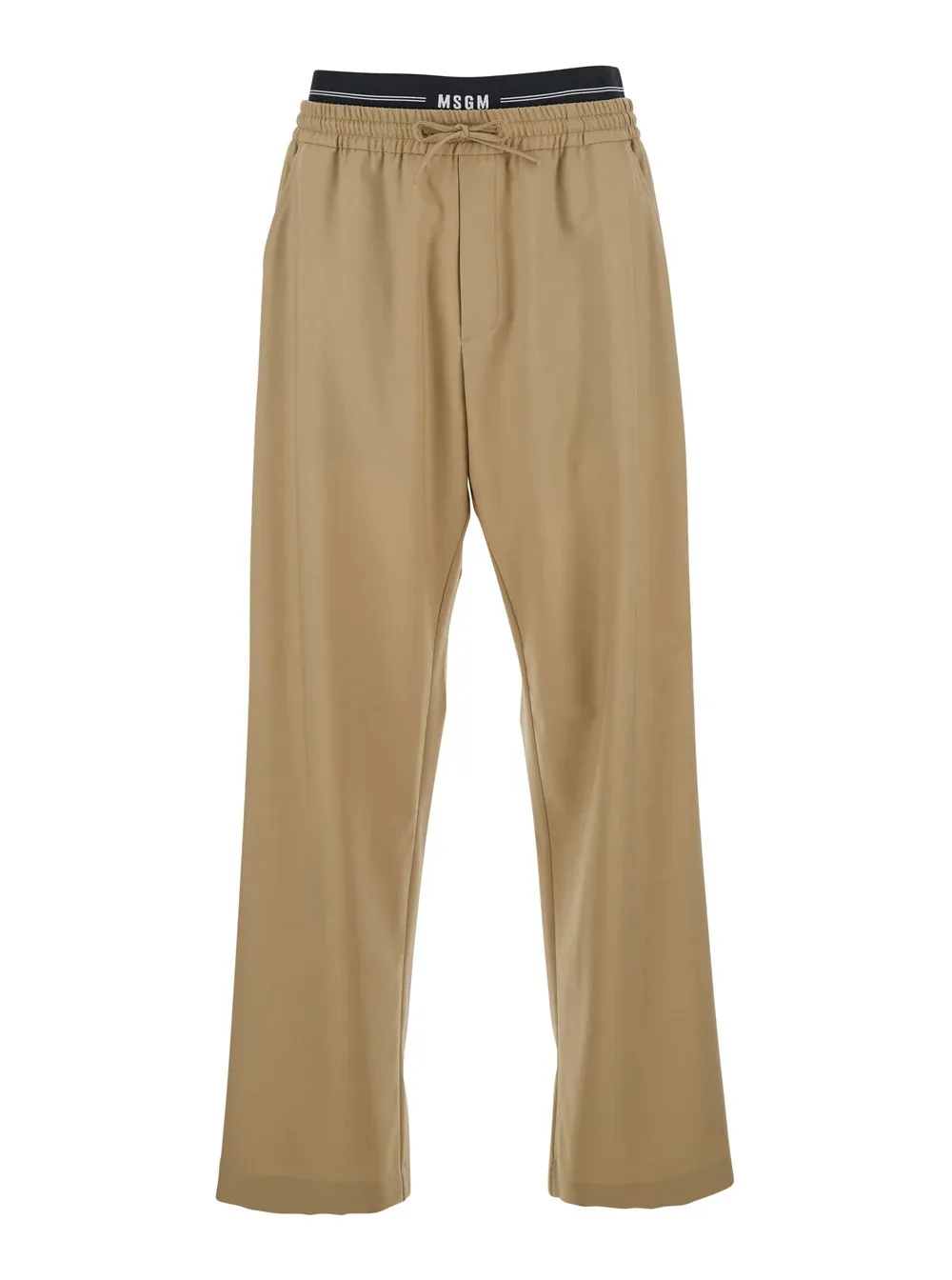 Virgin Wool Drawstring Trousers by MSGM