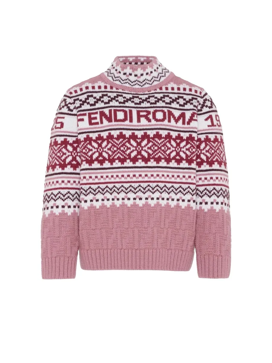 Virgin Wool Choker Sweater by Fendi