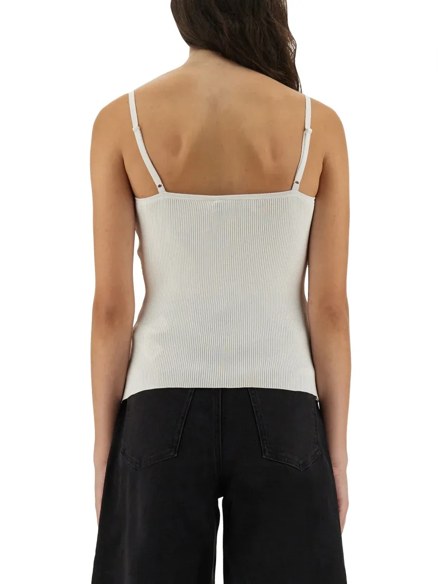 Ribbed Knit with Lace Blouse by Self-Portrait