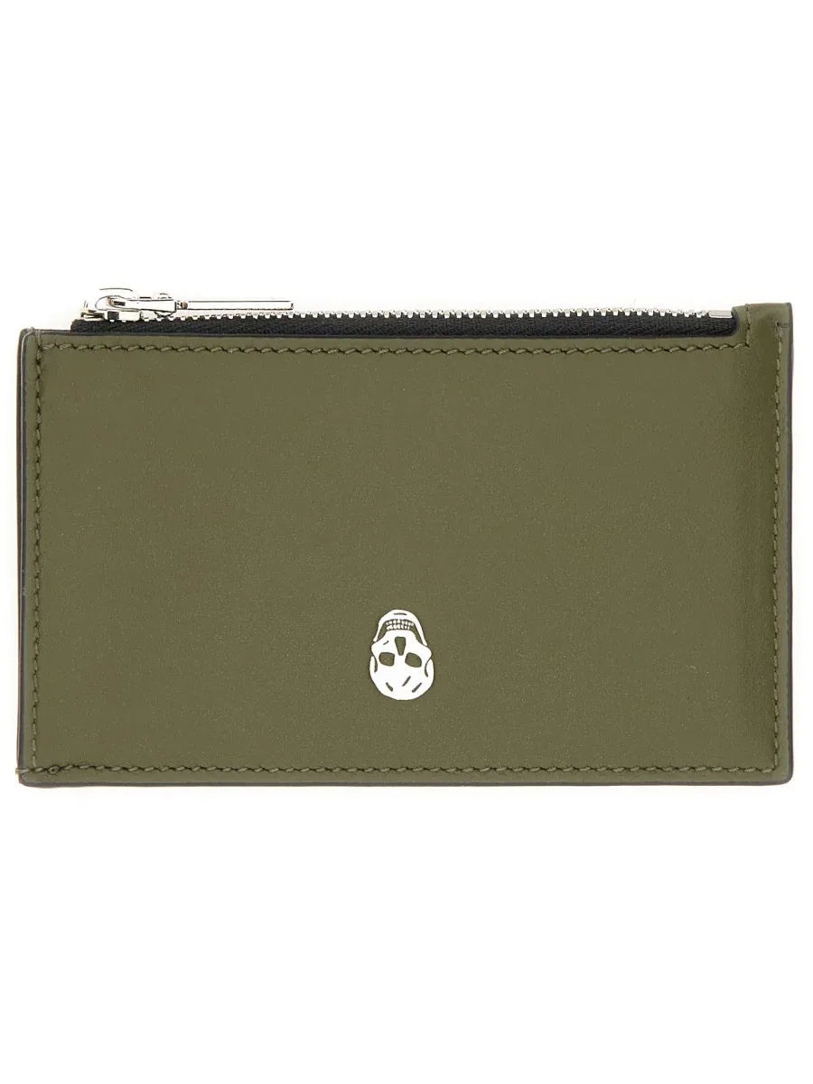 Skull-Embossed Calfskin Card Case by alexander mcqueen