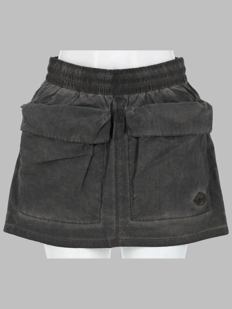 Nylon with Maxi Pockets Miniskirt by Diesel