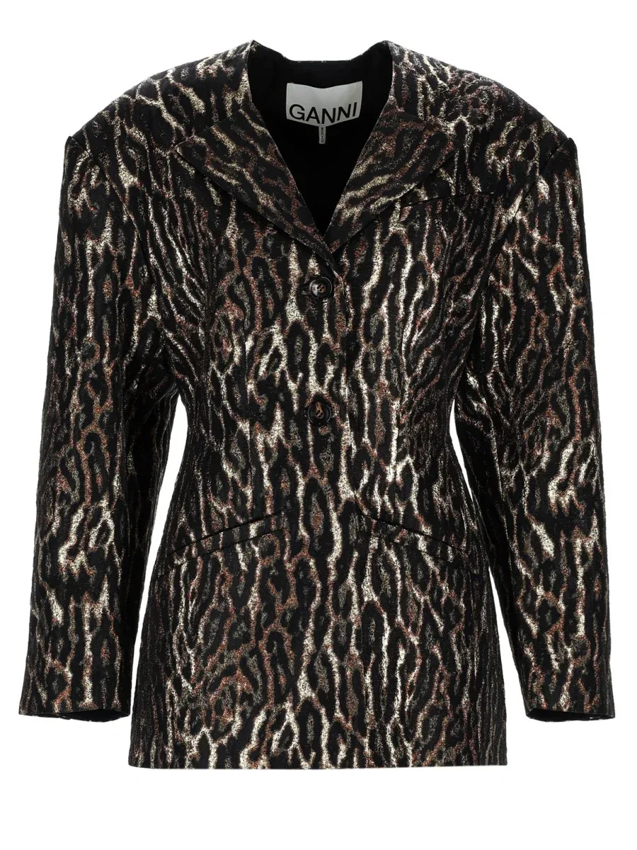 Animal Print Recycled Polyester Blazer by Ganni