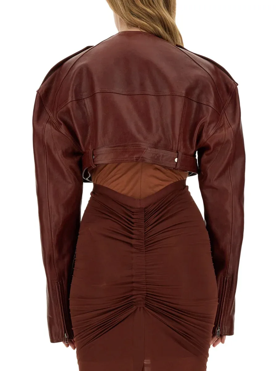 Lamb Leather Cropped Jacket by Rick Owens