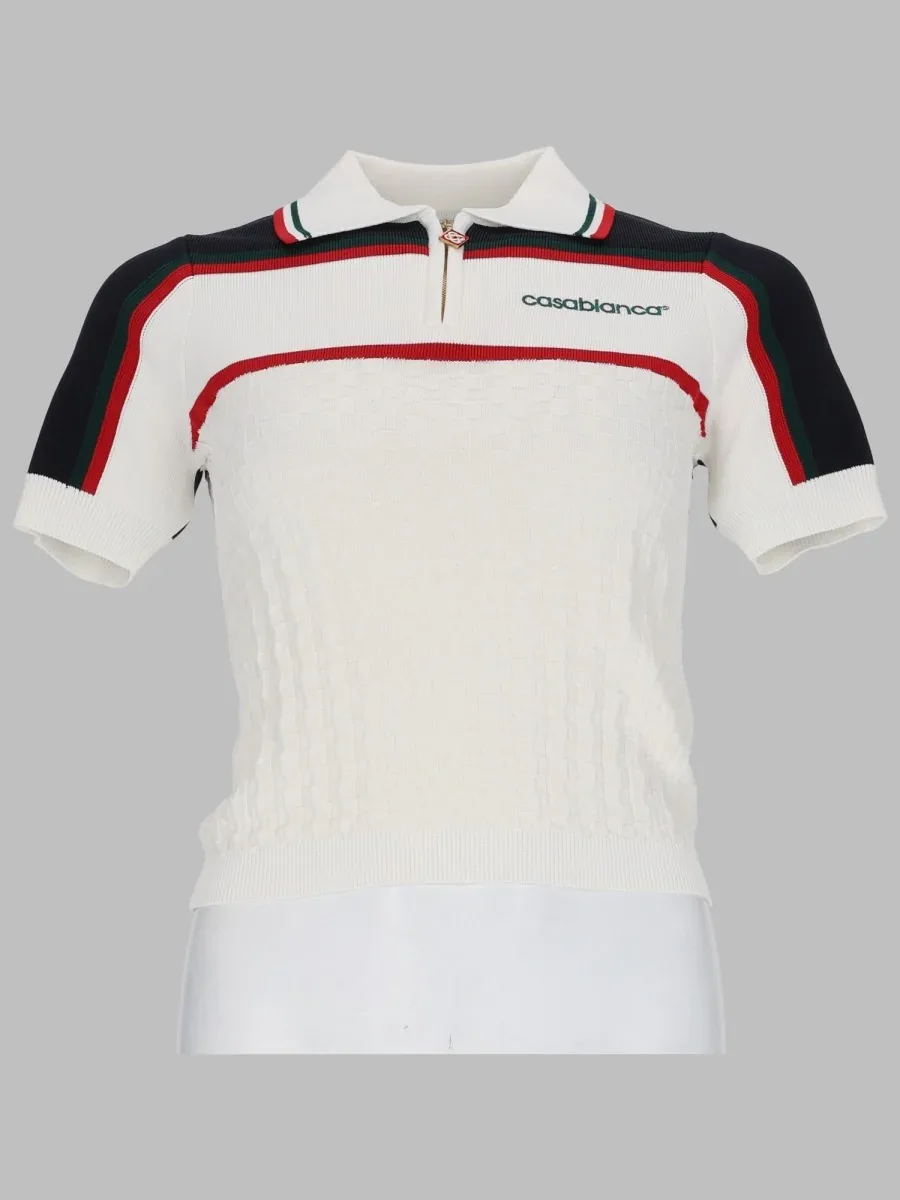 Viscose Nylon Blend Polo Shirt by Casablanca