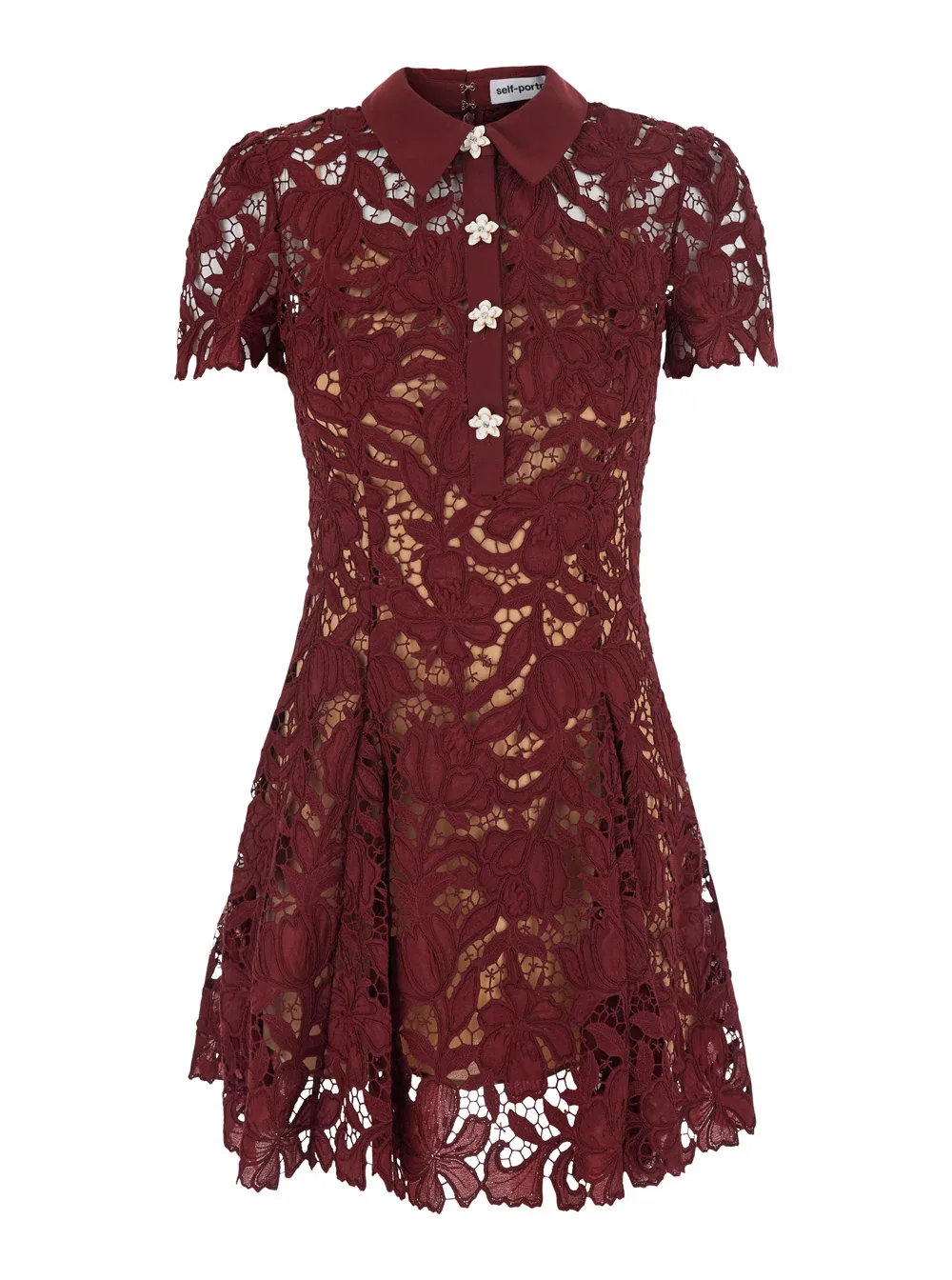 Lace-Trimmed Mini Dress by Self-Portrait