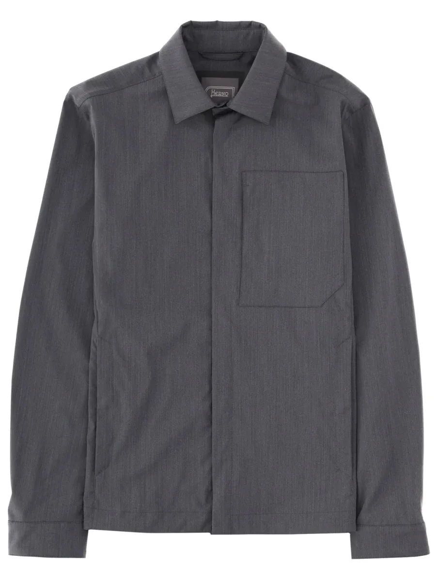 Wool Blend Overshirt by Herno