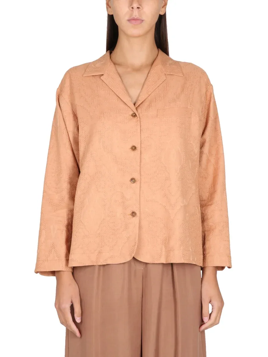 Cotton-Linen Ajouré Jacket by Alysi