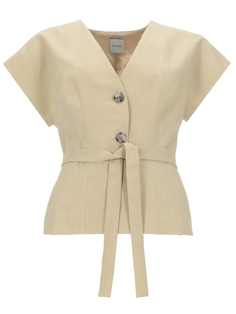Linen with Coordinating Belt Blouse by Paul Smith