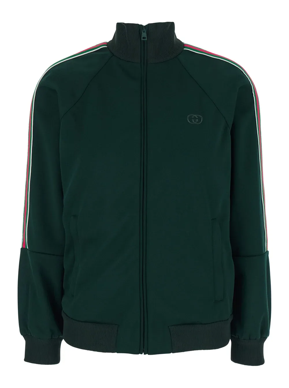 Web Stripe and GG-Embroidered Sweatshirt by Gucci