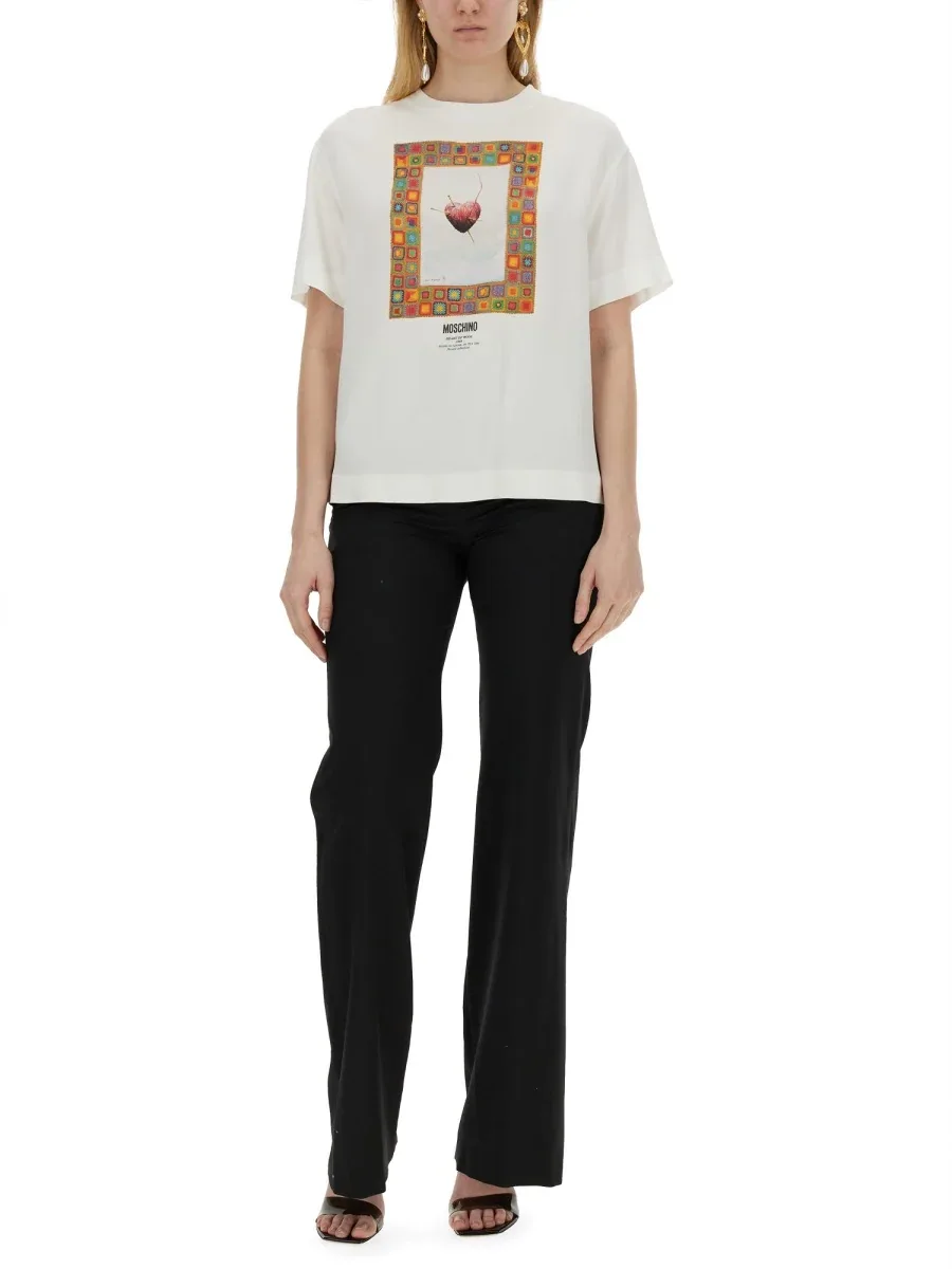 Heart Design T-Shirt by Moschino