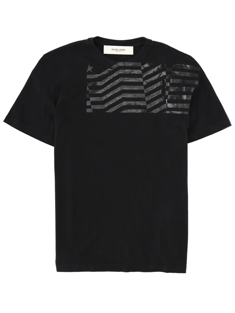 Flag Print T-Shirt by Golden Goose