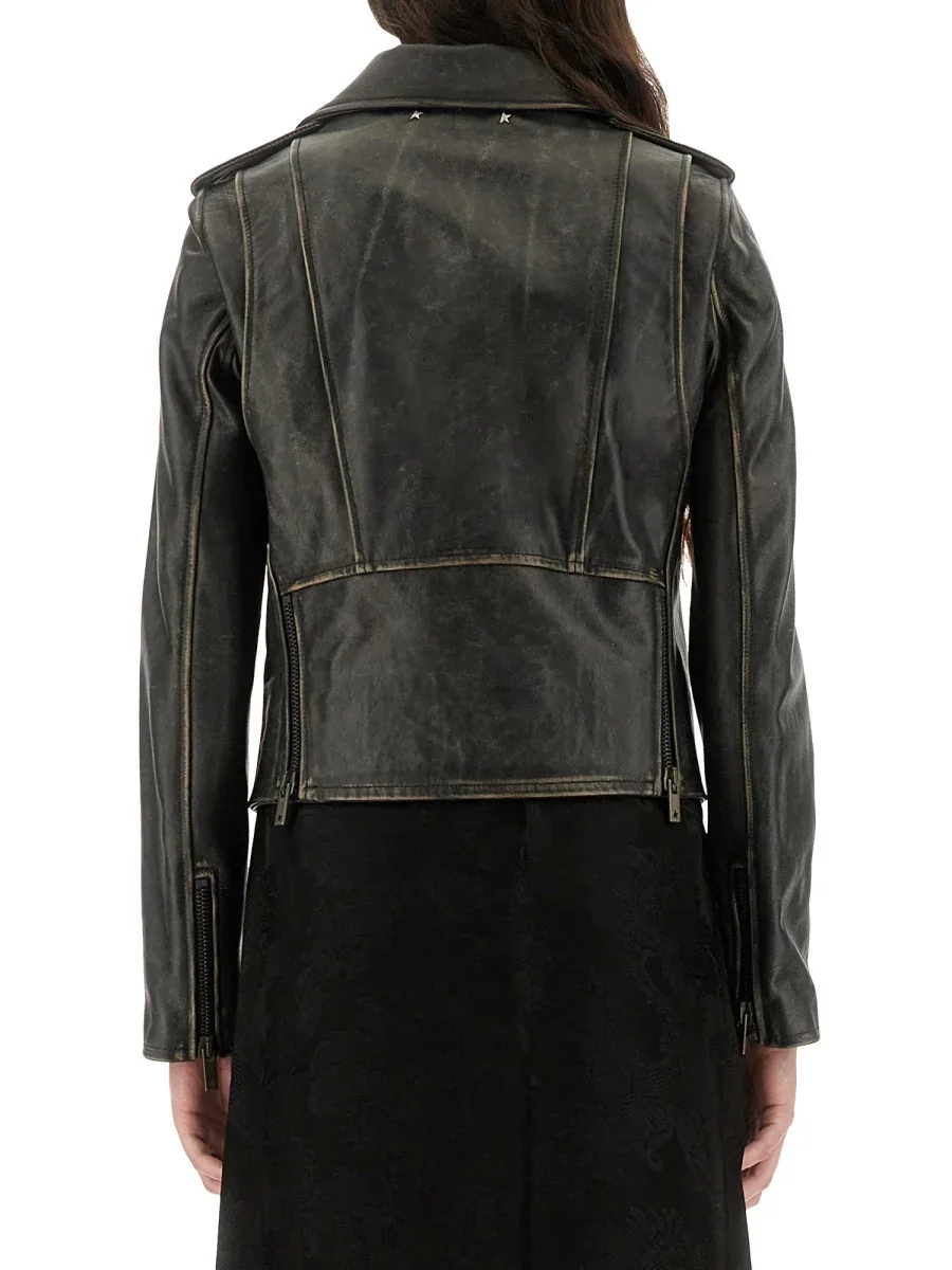 Leather Stud Jacket by Golden Goose