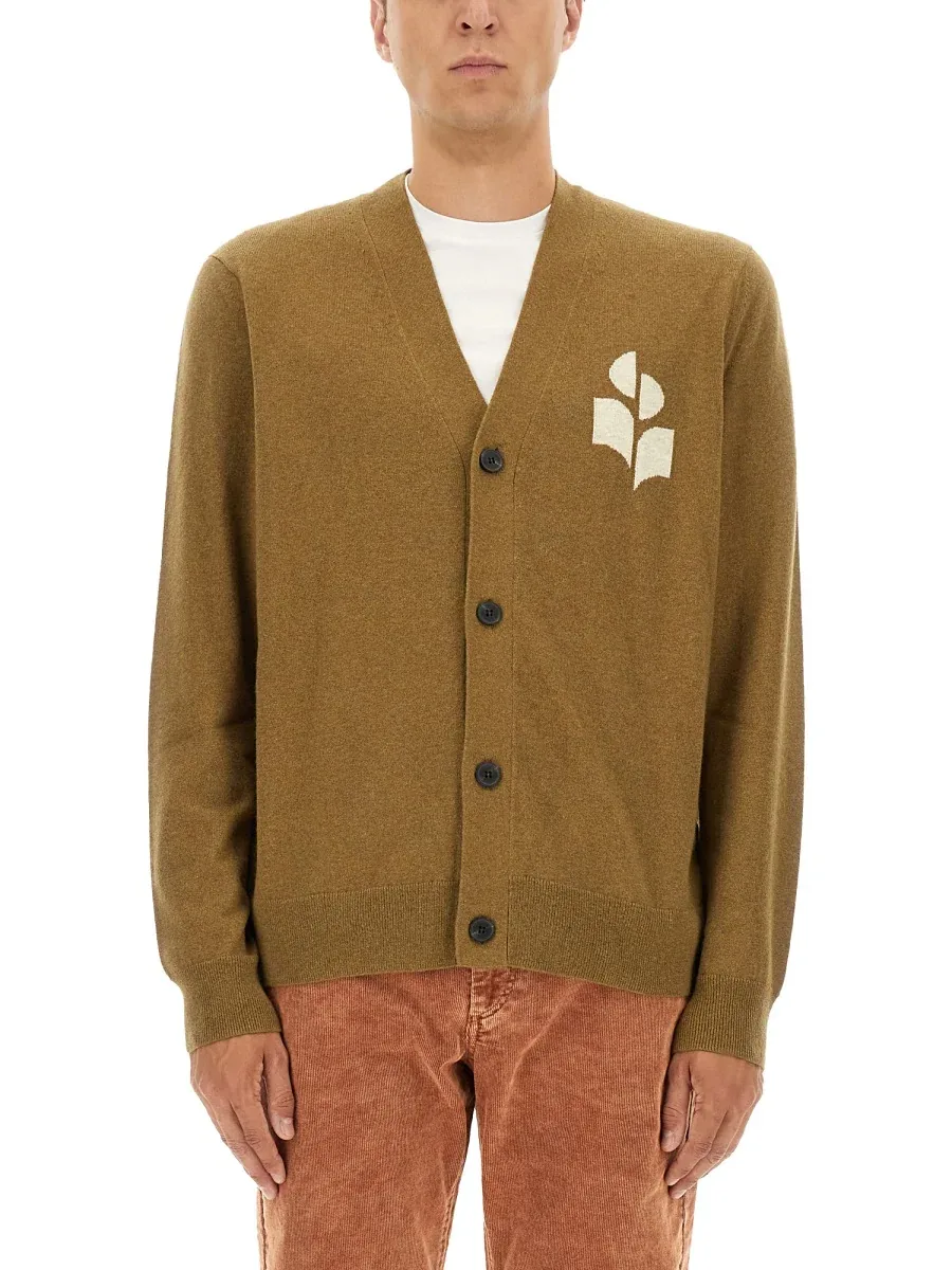 Logo Cotton-Wool Blend Cardigan by Isabel marant
