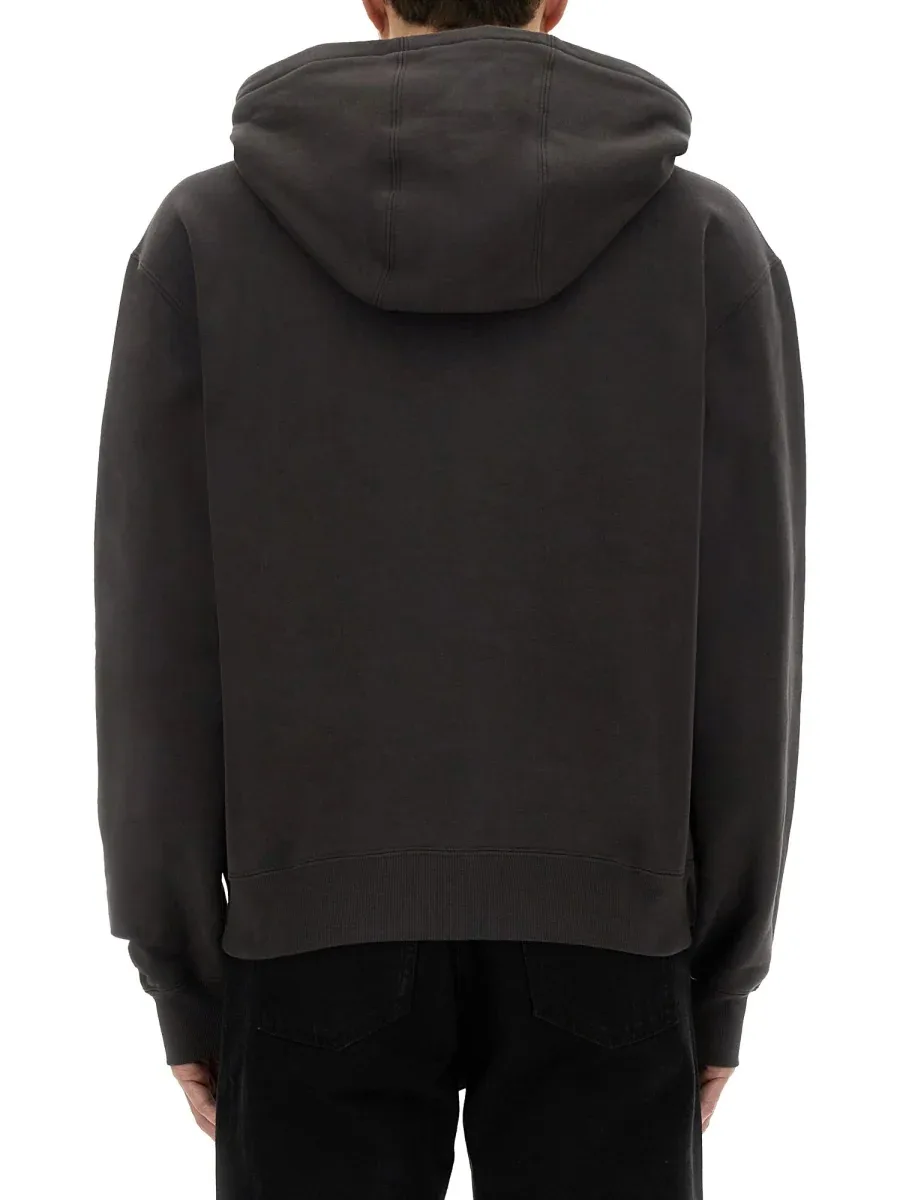 Logo-Embroidered Cotton Hooded Sweatshirt by Saint Laurent