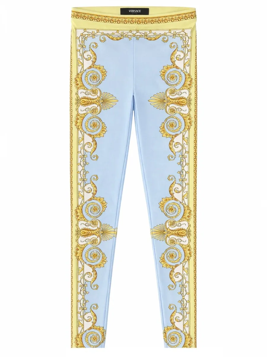 Baroque Print Leggings by Versace