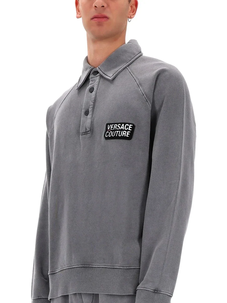 Logo-Print Cotton Sweatshirt by Versace Jeans Couture