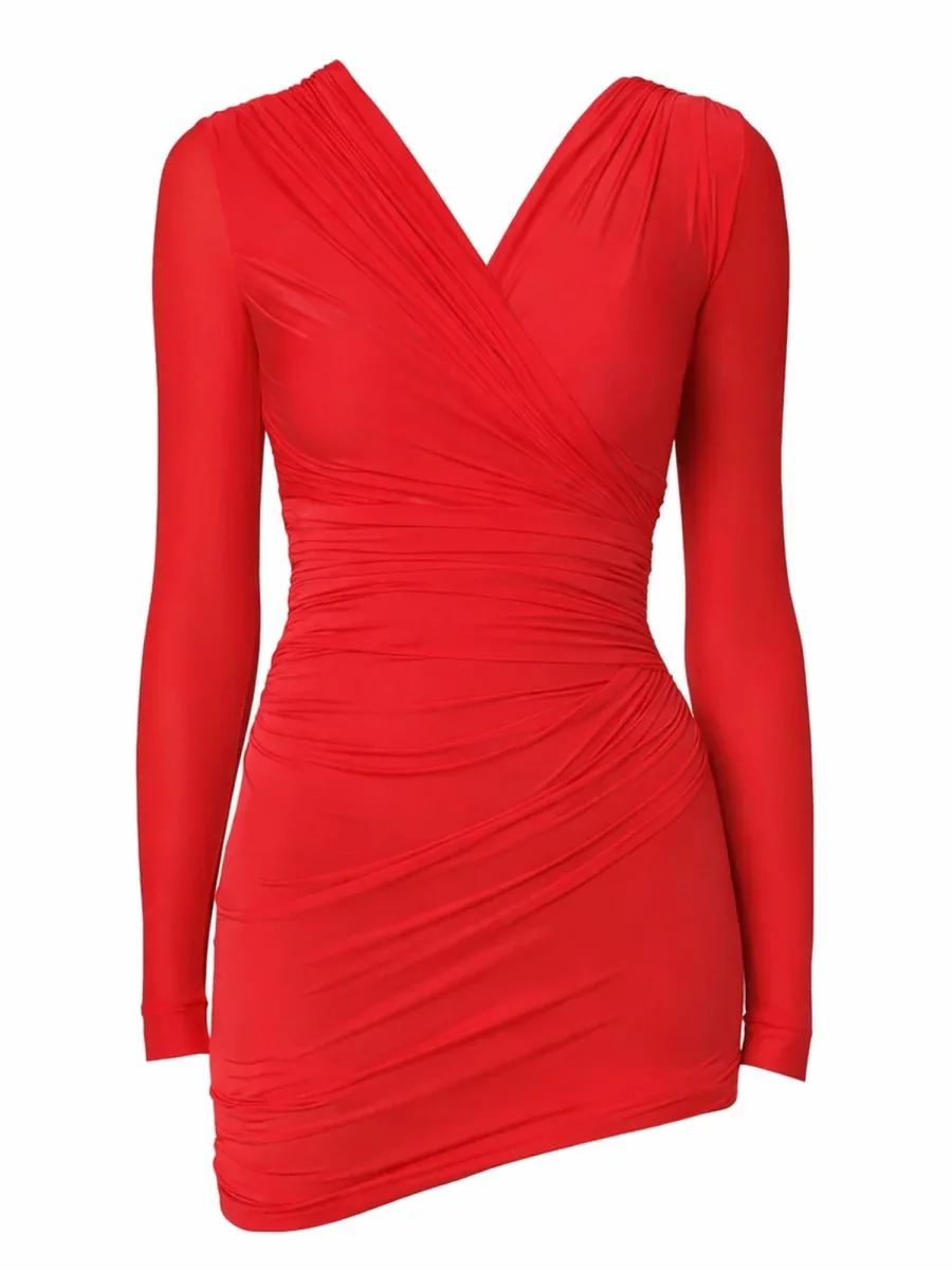Draped Mini Polyester Dress by Balenciaga