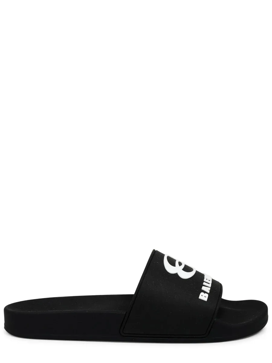 Logo-Strap Design Slip-On Sandals by Balenciaga