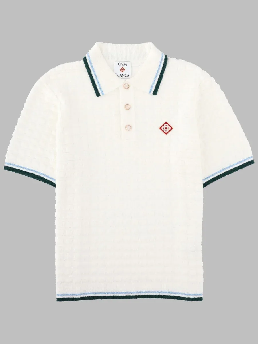 Bouclé Cotton-Nylon Polo Shirt by Casablanca