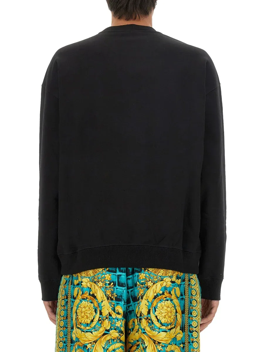 Logo-Embroidered Cotton Sweatshirt by Versace