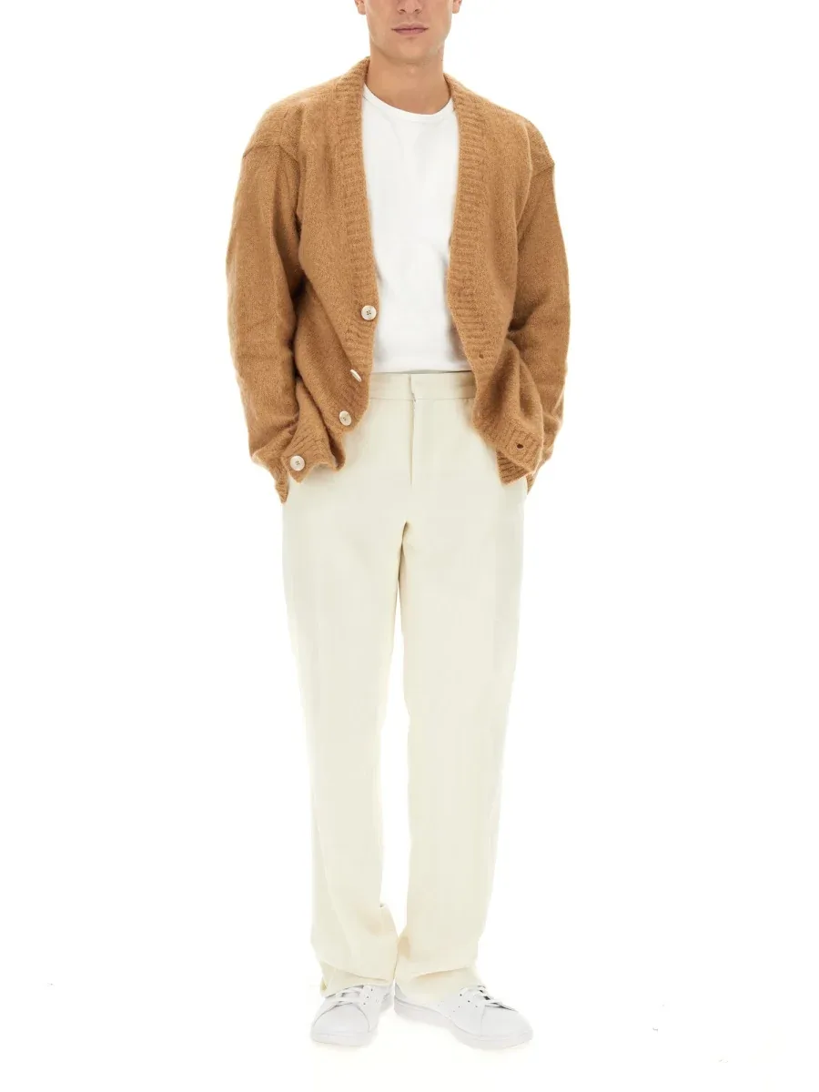 Mohair Blend V-Neck Cardigan by Family First