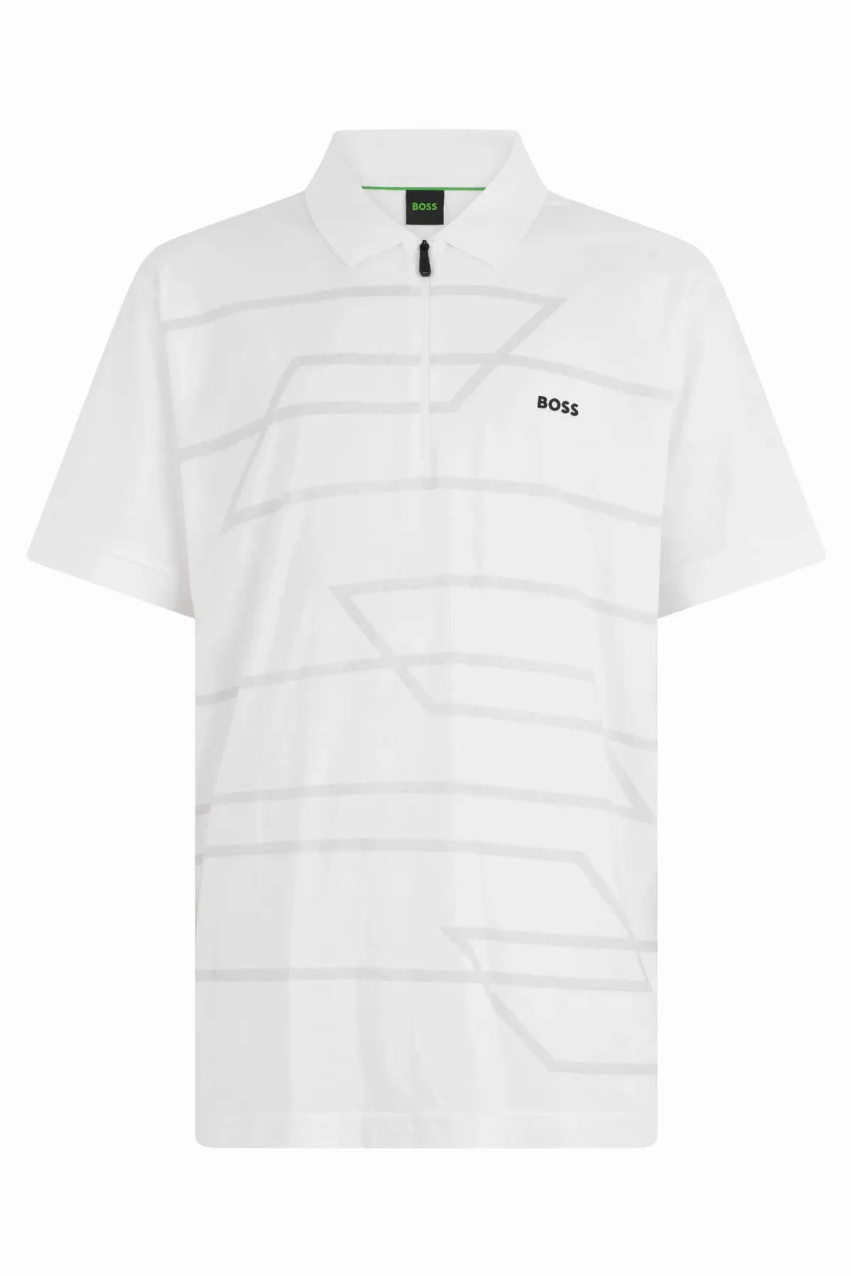 Cotton Zip-Up Polo Shirt by Hugo Boss