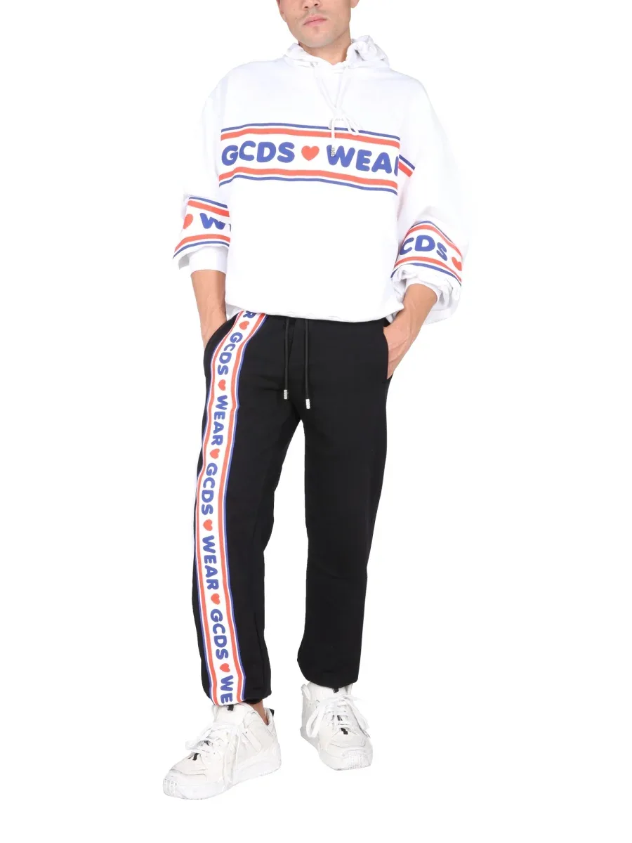 Logo-Print Hooded Sweatshirt by GCDS