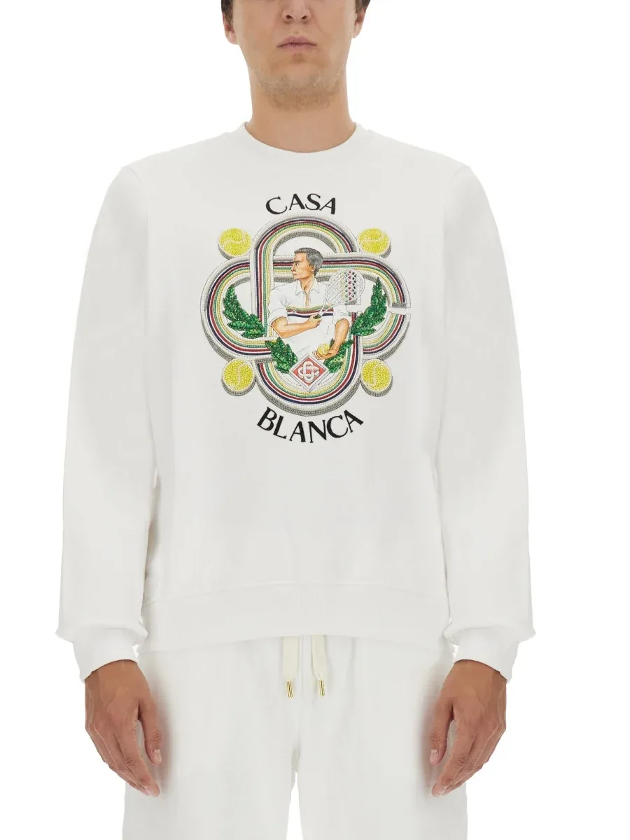 Logo-Embroidered Organic Cotton Sweatshirt by Casablanca