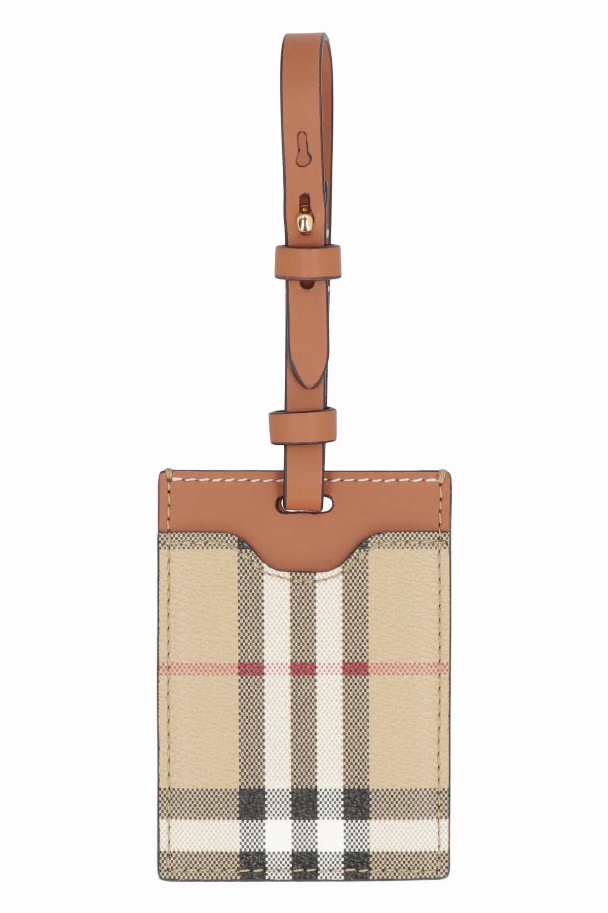 Leather and Check Canvas Luggage Tag by Burberry