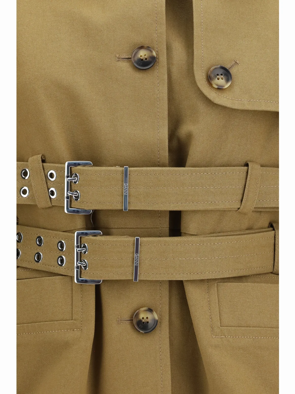 Canvas with Double Belt Jacket by Ganni