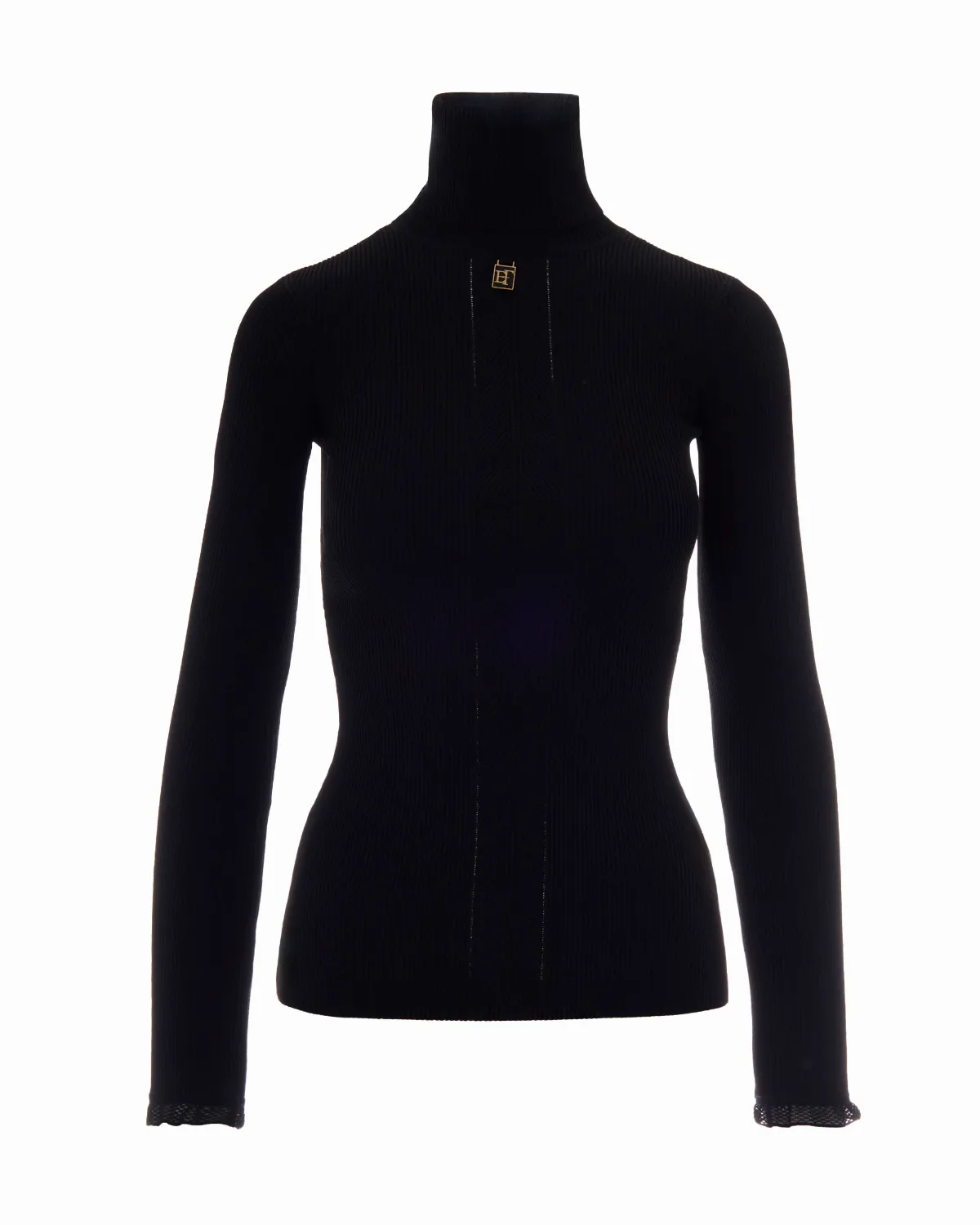 Viscose-Blend Rib Knit Sweater by Elisabetta Franchi