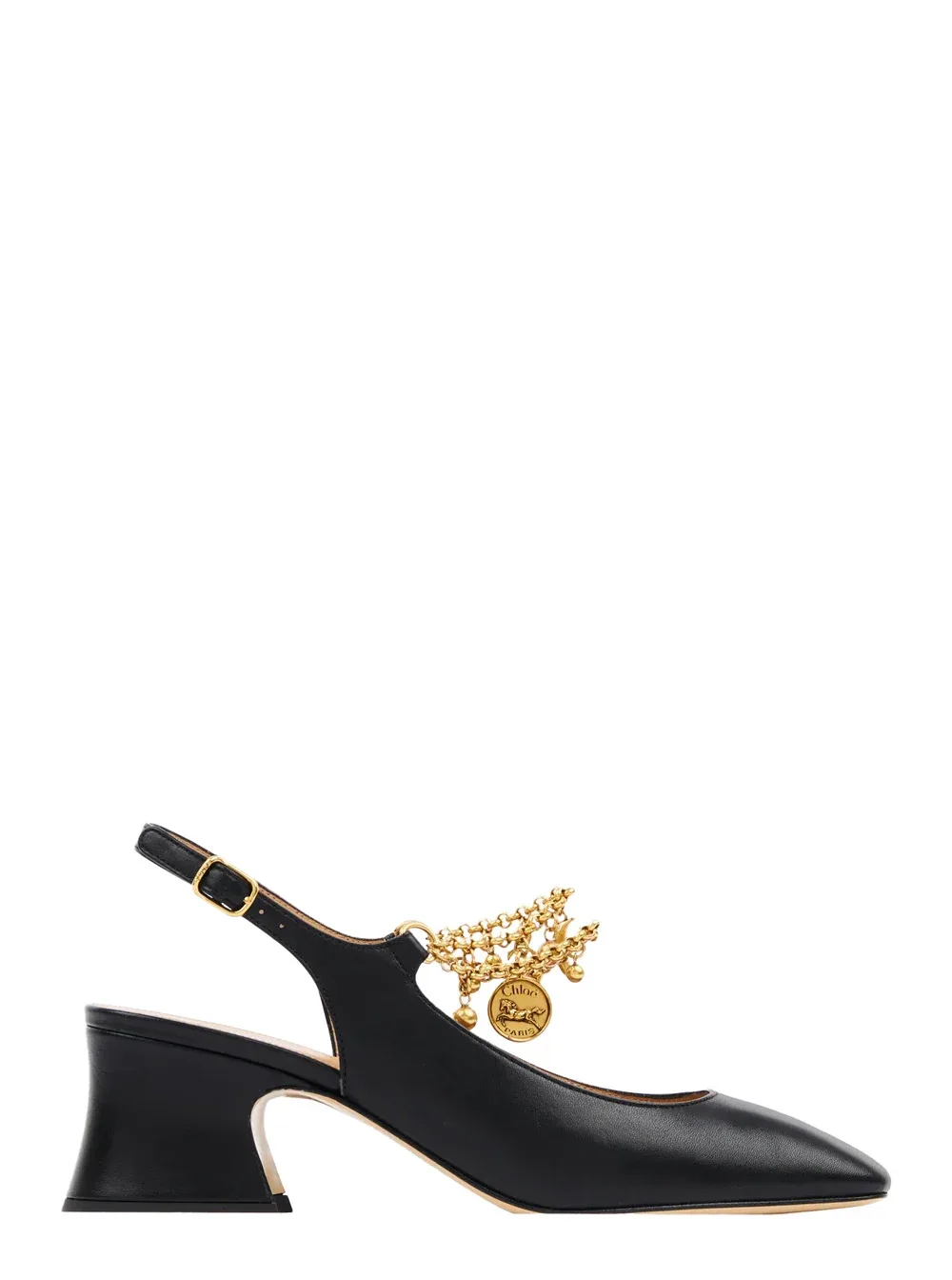 Logo-Charm Leather Pump by Chloé