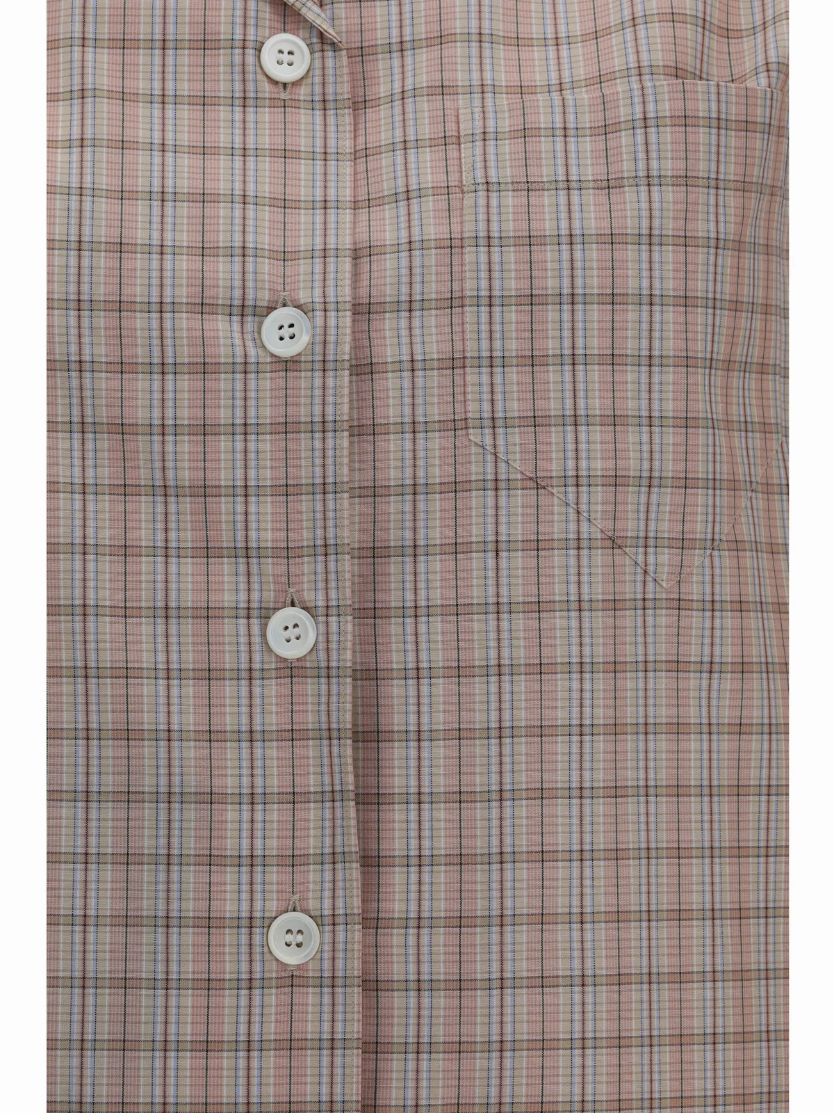 Small-Scale Check Cotton Shirt by Prada