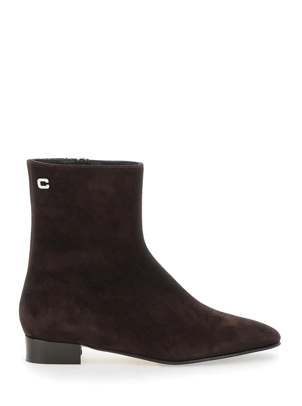 Logo-Embroidered Suede Boot by Carel Paris