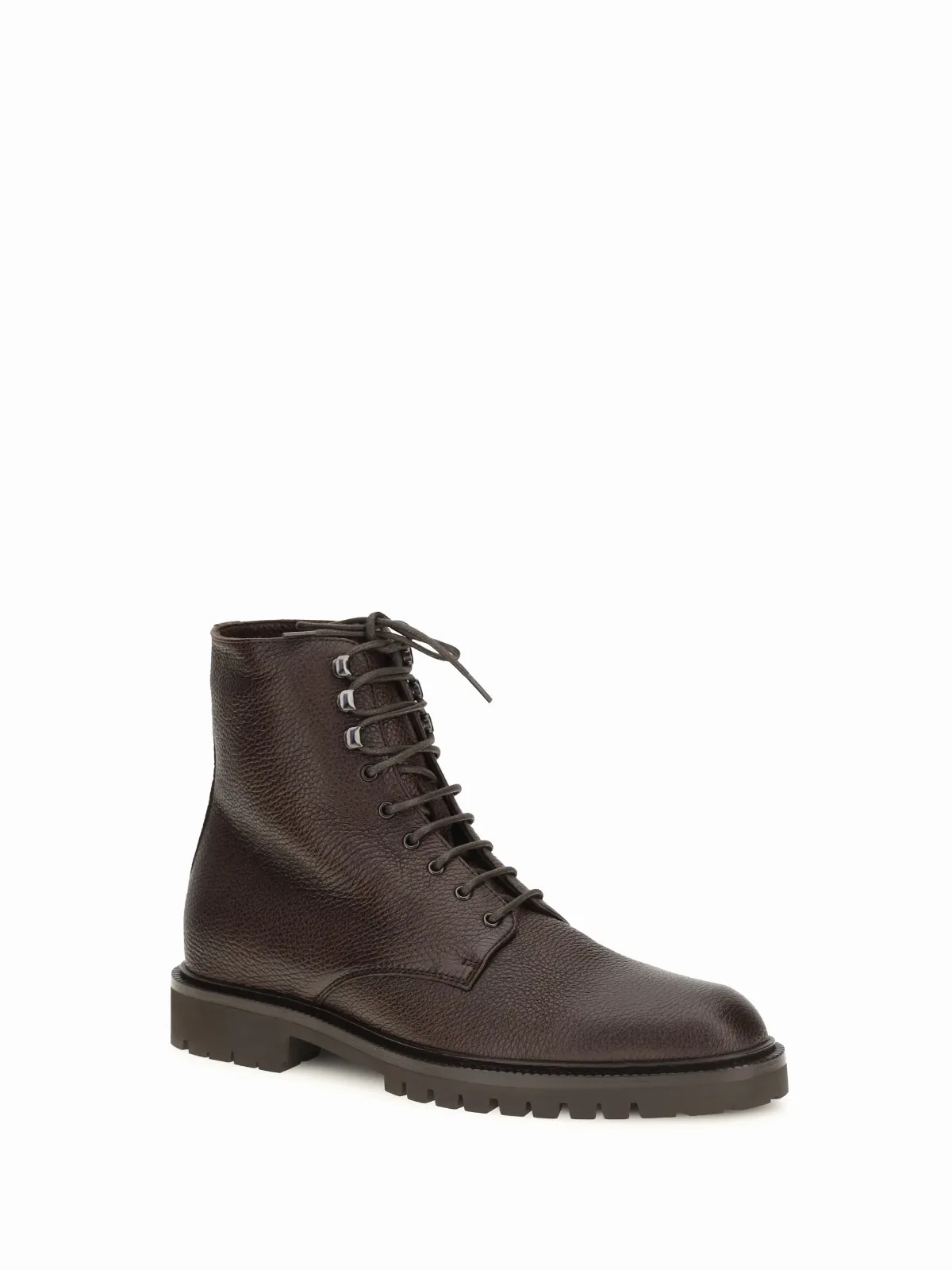 Lace-Up Ankle Leather Boot by BRUNELLO CUCINELLI