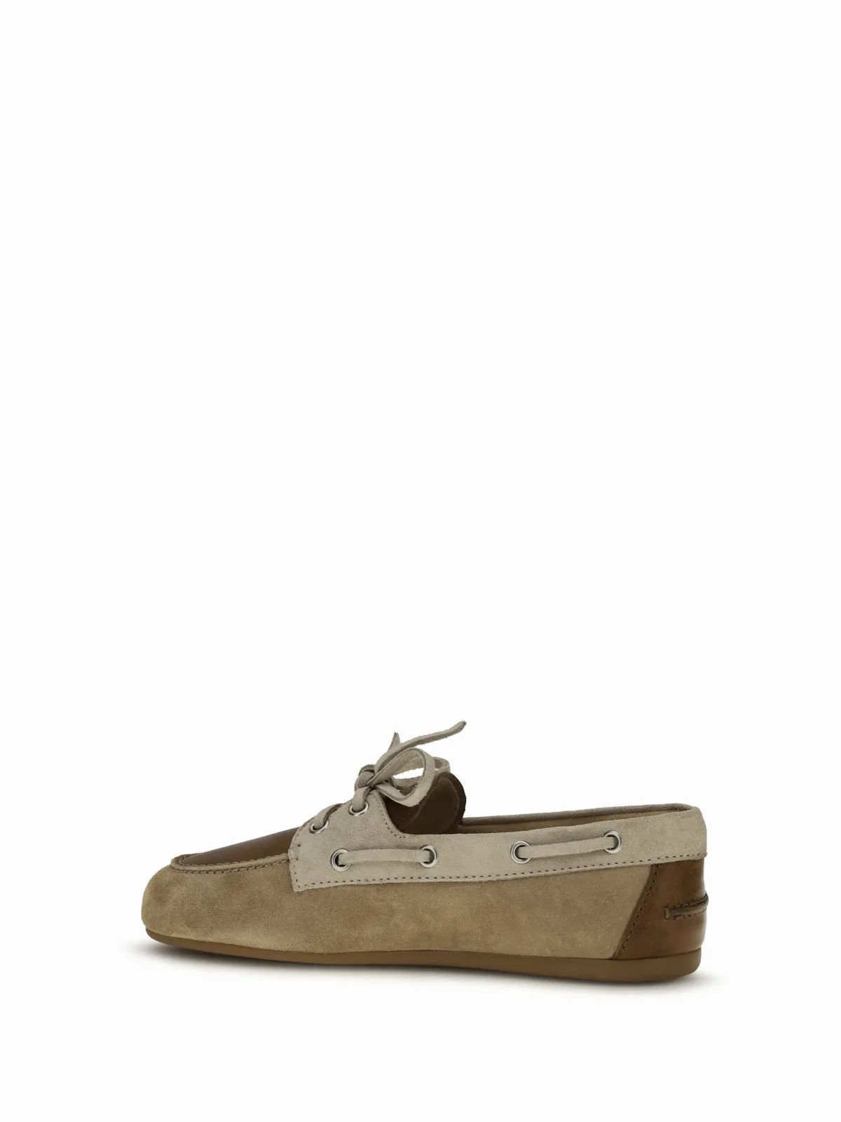 Bow-Detailed Leather & Suede Boat Shoe Loafer by Miu Miu