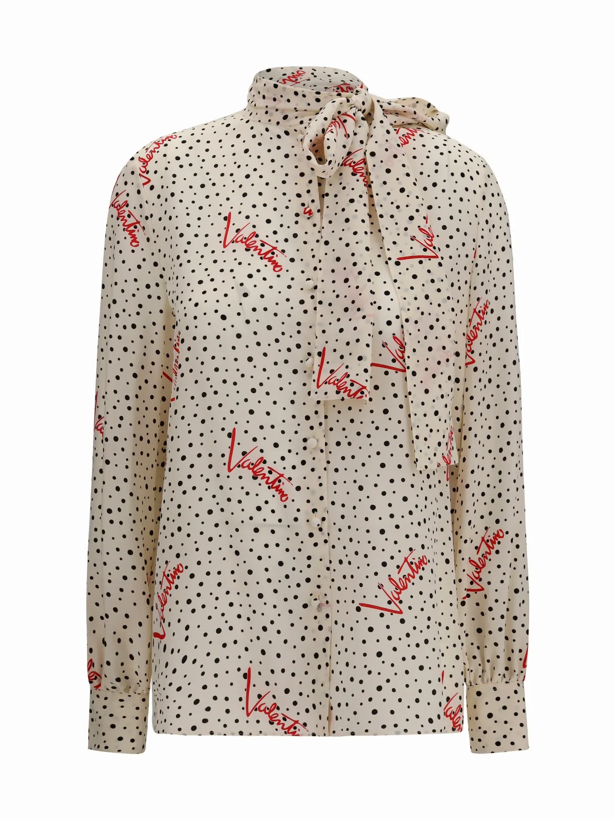 Bow-Neck Silk Shirt by Valentino