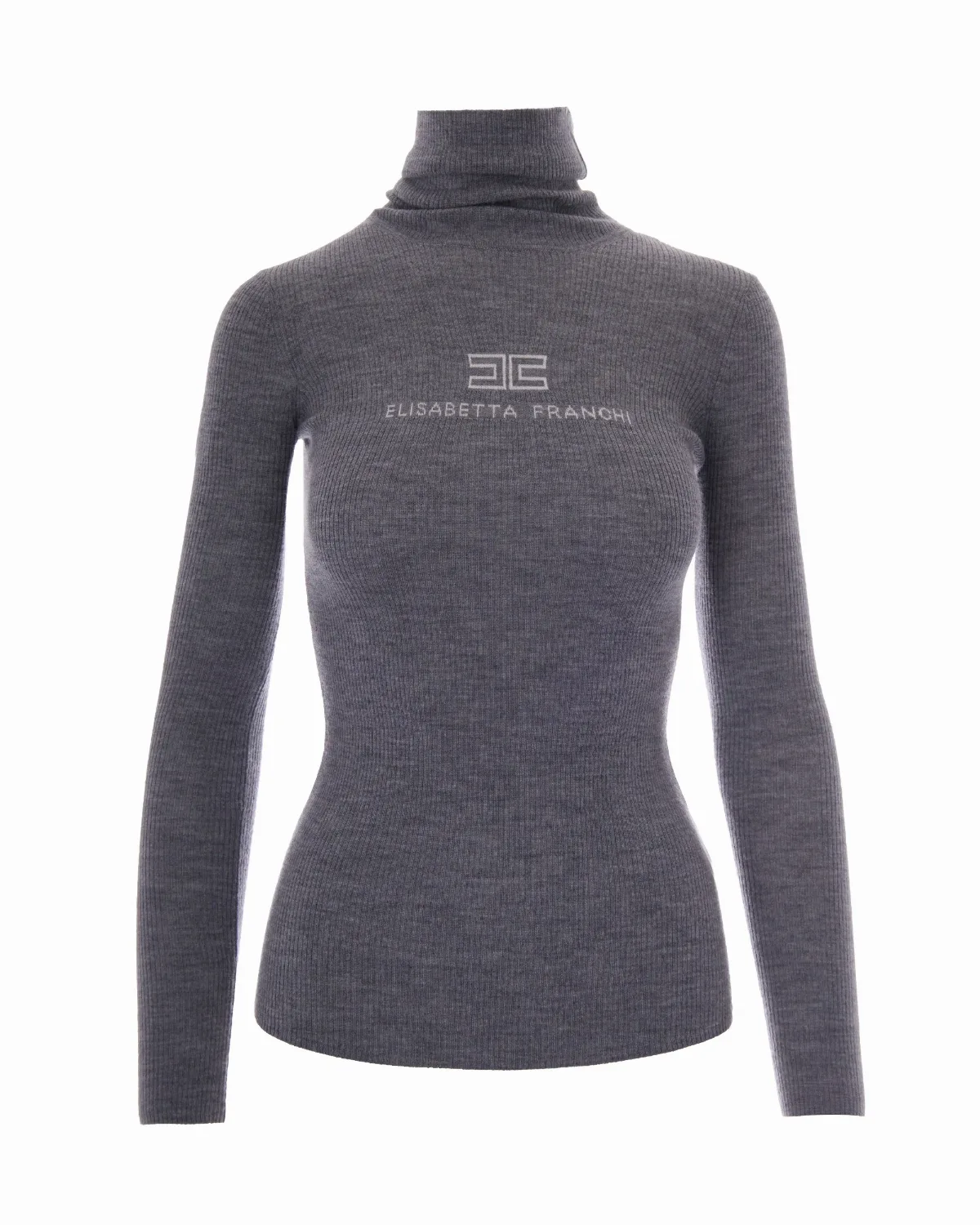 Ribbed Wool Turtleneck Sweater by Elisabetta Franchi