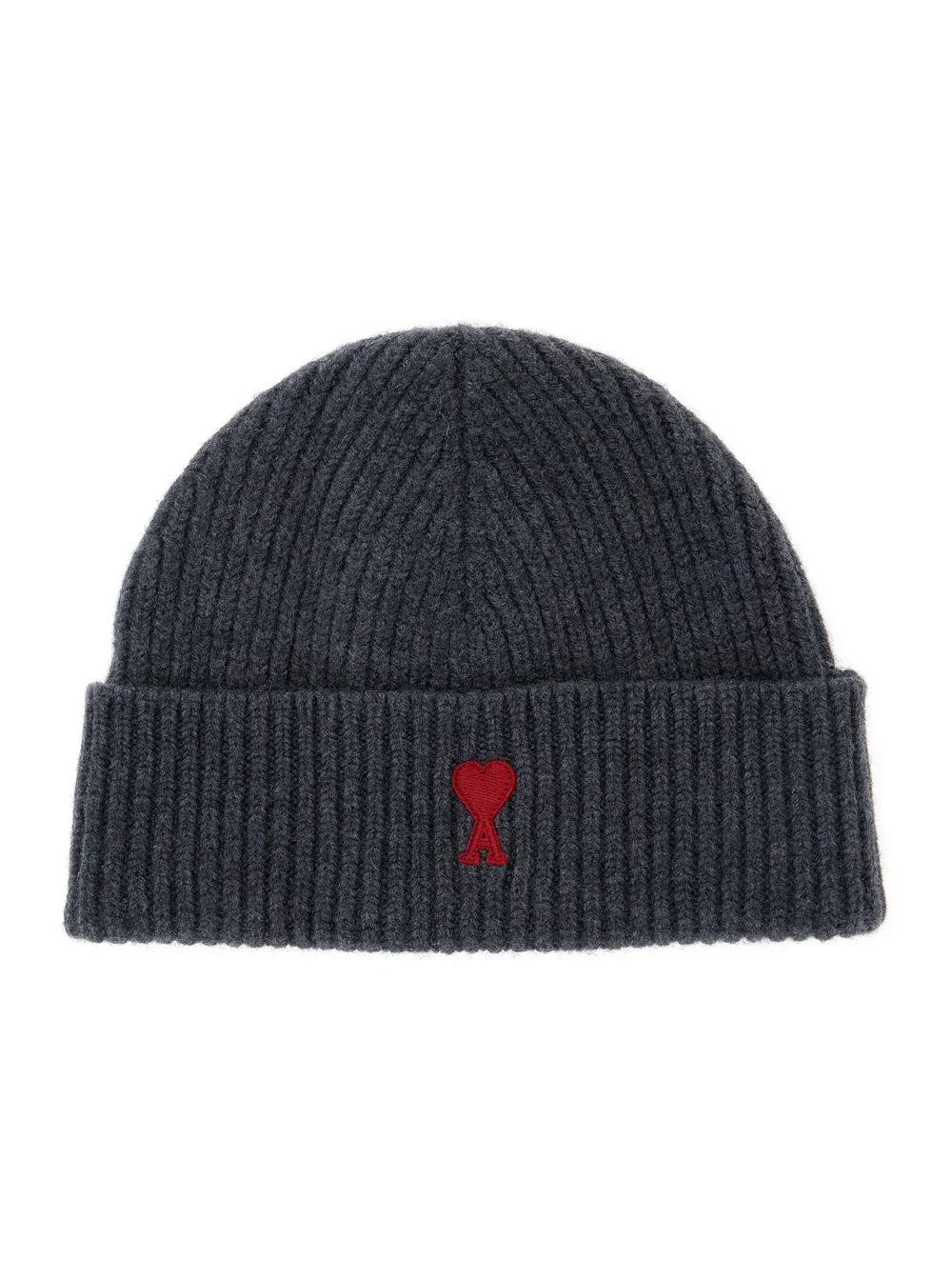 BFUHA116 Ribbed Wool Beanie by AMI Paris