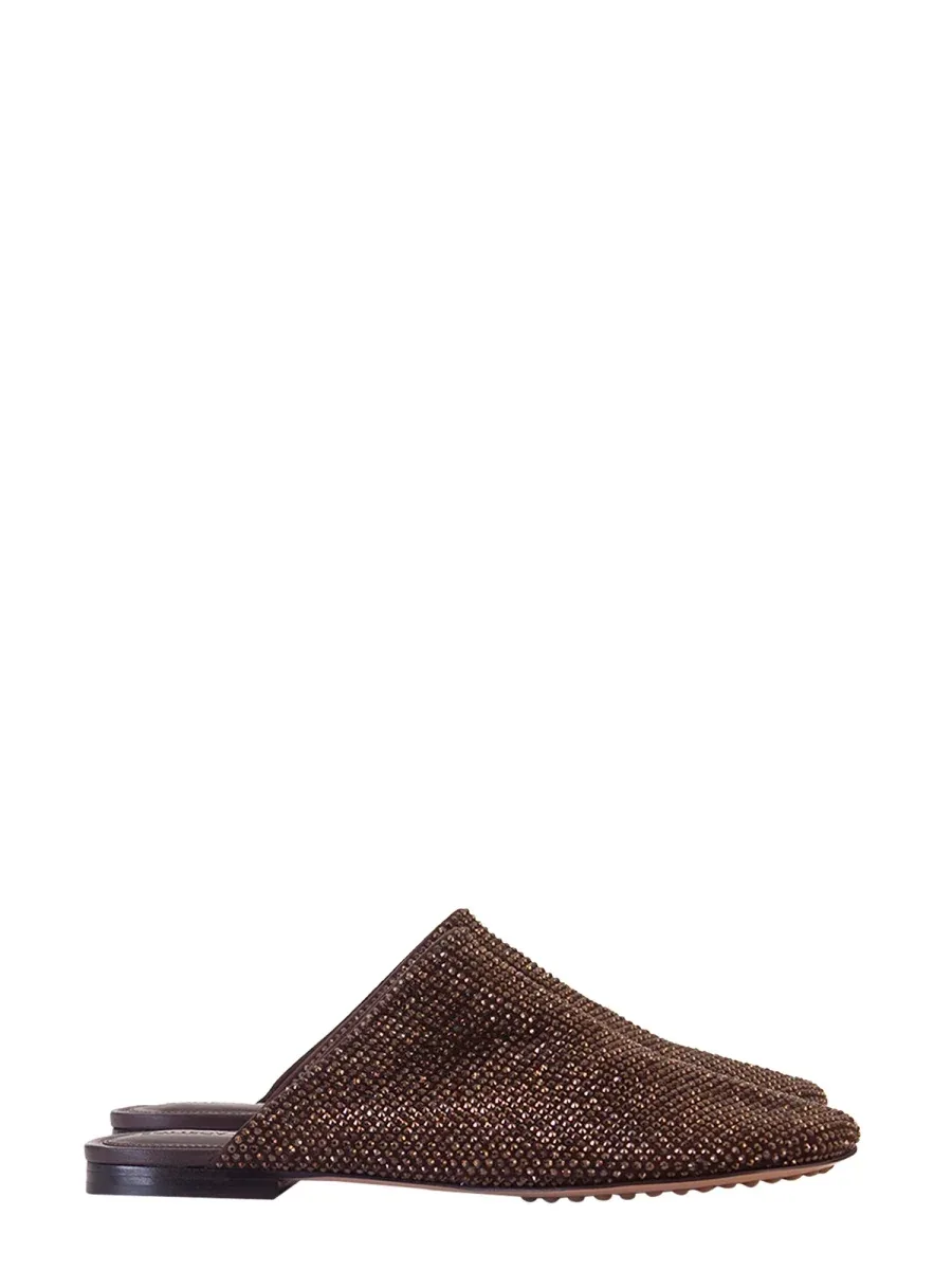 Rhinestone-Embellished Slippers by Bottega Veneta