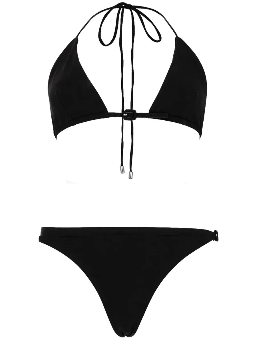 Buckle-Detailed Stretch Polyamide Bikini Set