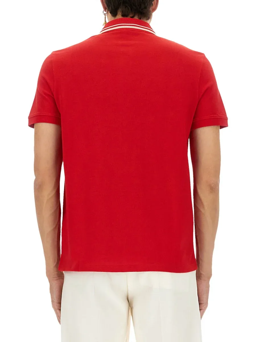 V-Logo Cotton Polo Shirt by Valentino
