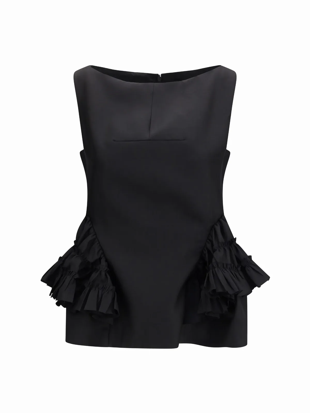 Ruffled Peplum Cotton Blouse