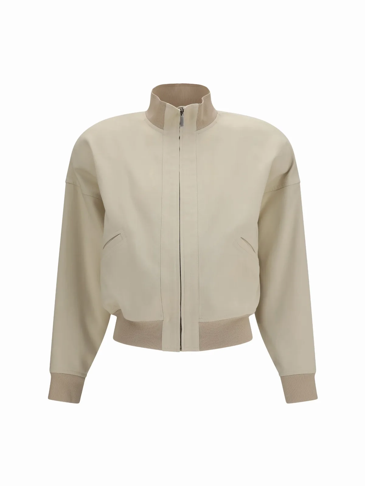 Silk Poplin Cotton Bomber Jacket