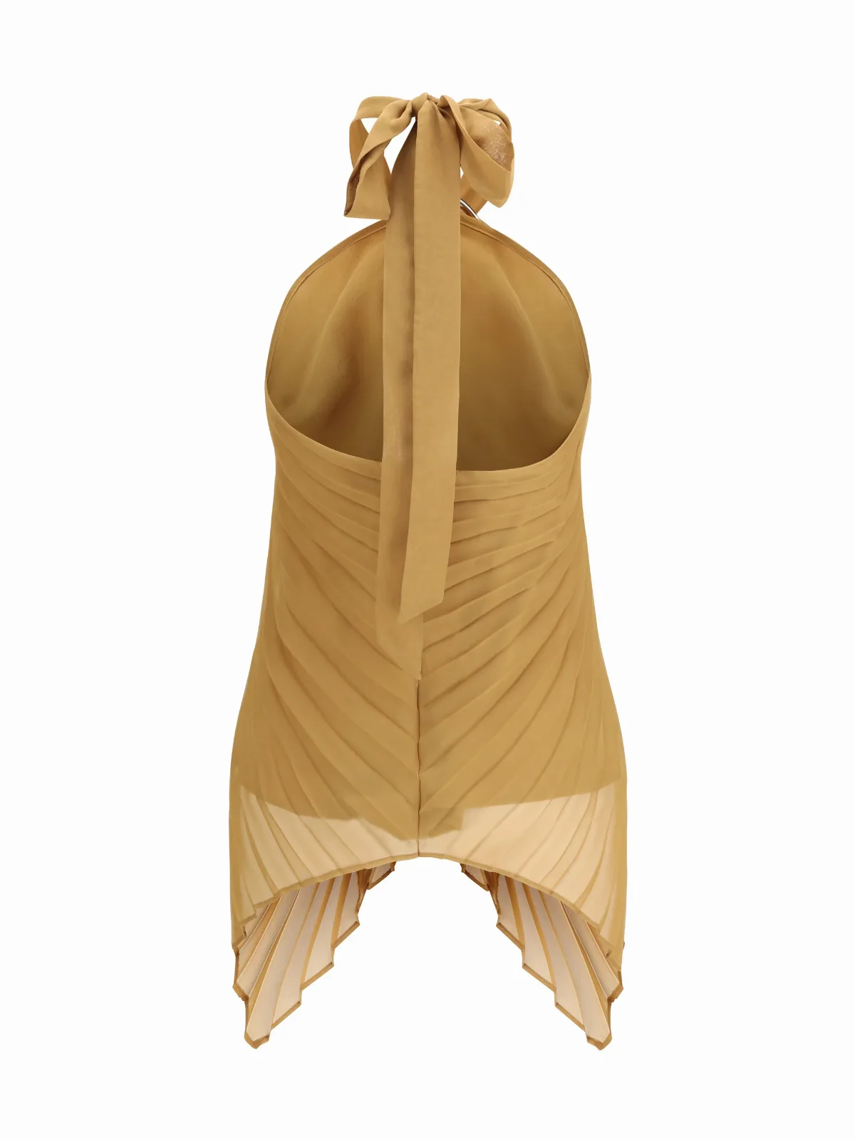 Plissé Chiffon Halter Blouse by Max Mara