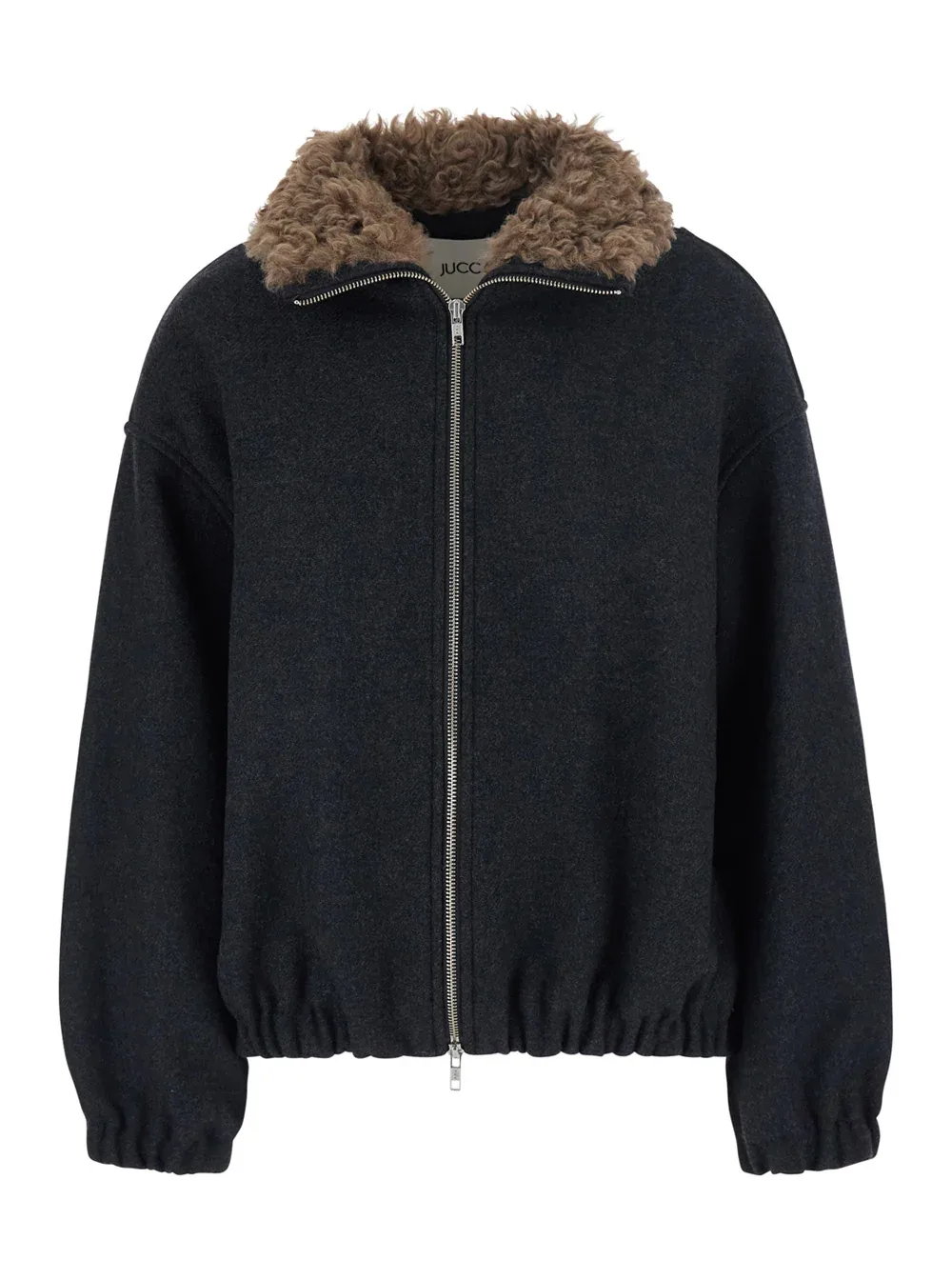 Fur-Collar Wool-Blend Bomber Jacket by Jucca