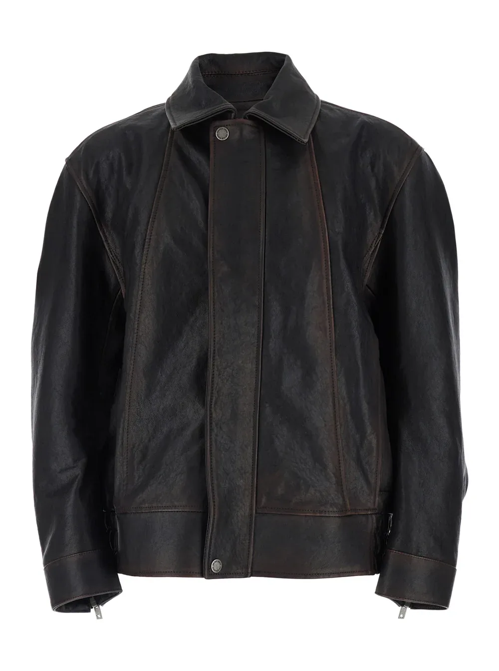 Aged Leather Jacket by Golden Goose