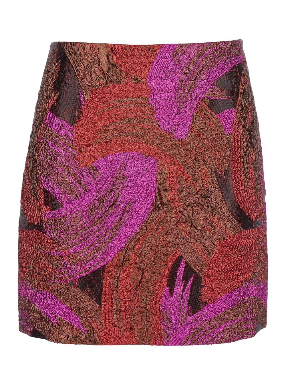 Broccato Motif Metallic Mini Skirt by Leplain